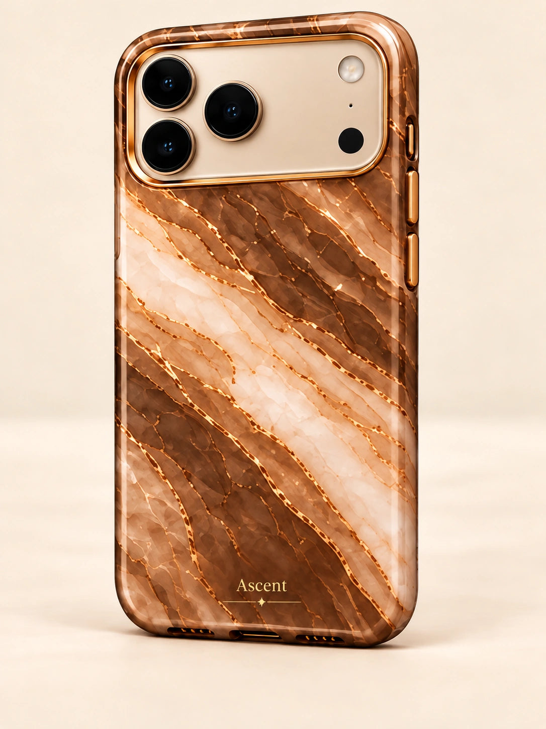 Caramel Stone marble case mockup