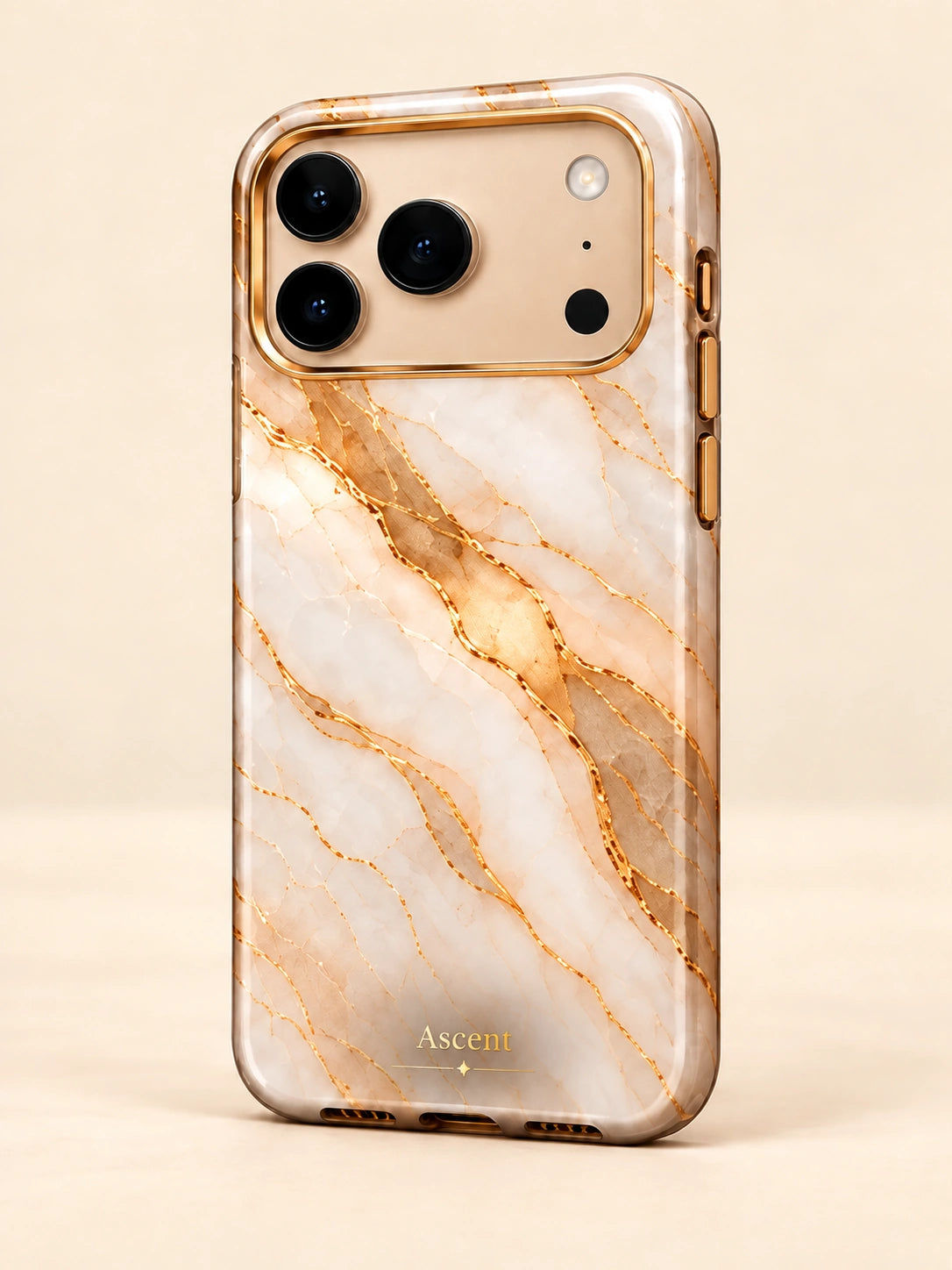 Gilded Pearl marble case mockup